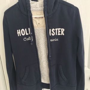 Navy blue hollister zip up jacket